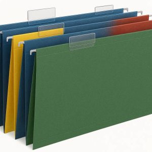 Hanging File Folders Letter Size Document Storage Sleeves With Adjustable Tabs For Filing Cabinets