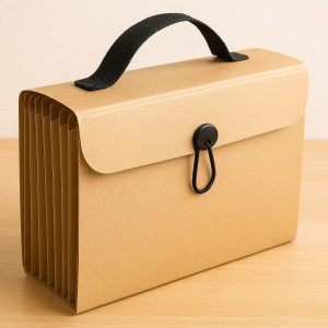 Accordion File Organizer Portable Expanding Document Box Twelve Pocket Paper Folder With Handle Strap