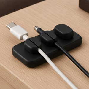 Magnetic Cable Organizer Silicone Desktop Cord Management Clip Holder Block For Nightstand Office Table