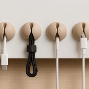 Silicone Cable Clips Adhesive Cord Holder Desktop Wire Management Organizers For Charger Cable Bundles