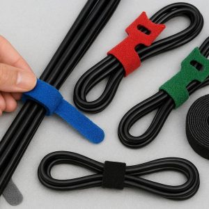 Fastening Cable Ties Reusable Cord Management Straps Microfiber Fabric Wire Wraps Hook Loop Tape Roll